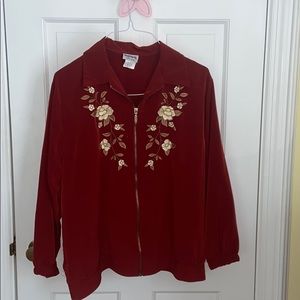 🌹 Vintage Embroidered Bomber Jacket 🌹